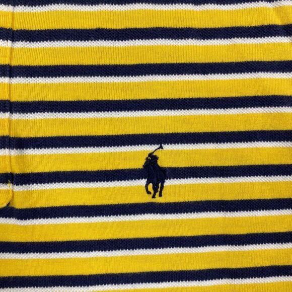Polo Ralph Lauren Shirt Mens Short Sleeve Striped Preppy Yellow Pony Size Large - Picture 6 of 6